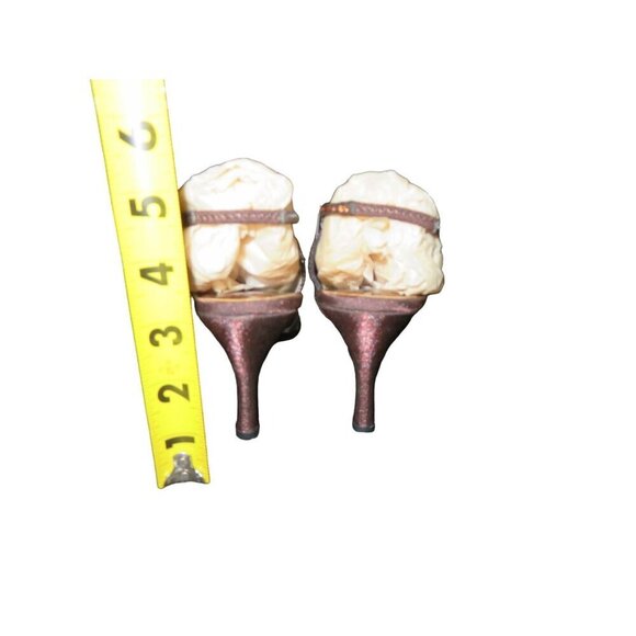 Valenti Franco Luann Bronze Italian Leather Strappy Glitter Heels Sandals 7.5 - Picture 4 of 11